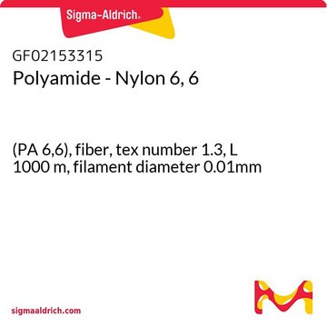 Polyamide - Nylon 6, 6 (PA 6,6), fiber, tex number 1.3, L 1000&#160;m, filament diameter 0.01mm