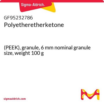 Polyetheretherketone (PEEK), granule, 6&#160;mm nominal granule size, weight 100&#160;g