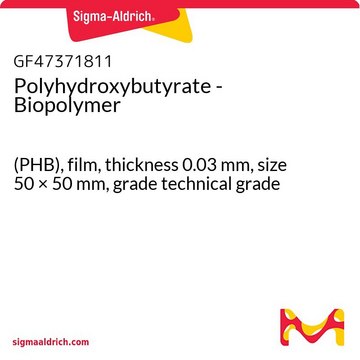 Polyhydroxybutyrate - Biopolymer (PHB), film, thickness 0.03&#160;mm, size 50 × 50&#160;mm, grade technical grade