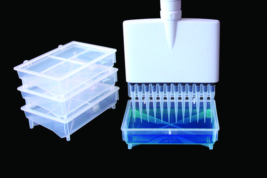 Texan&#8482; 多通道移液器试剂槽 with lid, non-sterile, pack of 100&#160;ea (10 pavks of 10ea)