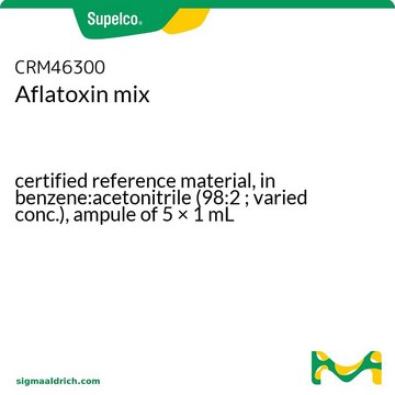 Aflatoxin mix certified reference material, in benzene:acetonitrile (98:2 ; varied conc.), ampule of 5 × 1&#160;mL