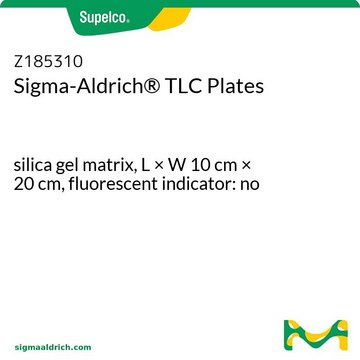 Sigma-Aldrich&#174; TLC Plates silica gel matrix, L × W 10&#160;cm × 20&#160;cm, fluorescent indicator: no