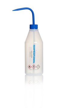 Azlon&nbsp;Pre-Labelled Narrow Neck Wash Bottles with jet-tip aperture label, Isopropanol, low-density polyethylene bottle, capacity 500&#160;mL