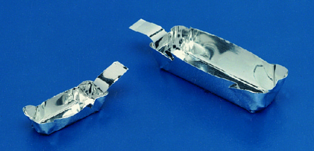 Aluminum weighing boats W × L × D 4&#160;mm × 12&#160;mm × 4&#160;mm