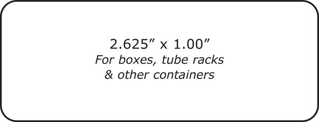 Laser Cryo-Tags&#174; white, size 2.625&#160;in. (67&#160;mm) × 1.0&#160;in. (25&#160;mm)