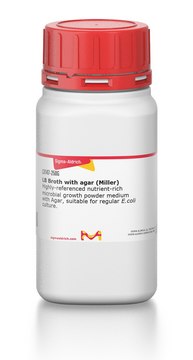 含琼脂的 LB 肉汤 (Miller) Highly-referenced nutrient-rich microbial growth powder medium with Agar, suitable for regular E.coli culture.