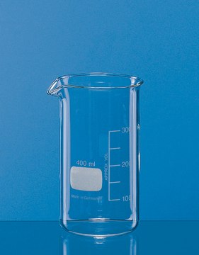 BRAND&#174; glass beaker with spout, tall form volume 400&#160;mL, with graduation