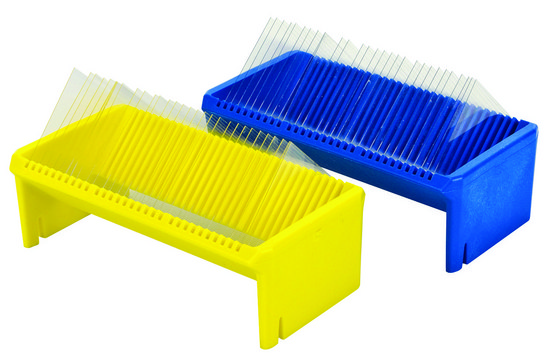 Wash-N-Dry&#8482; coverslip rack XL, yellow, holds 30 slipcover sizes including 18, 22 and 25 mm