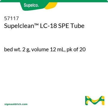 Supelclean&#8482; LC-18 SPE Tube bed wt. 2&#160;g, volume 12&#160;mL, pk of 20