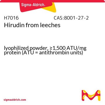 水蛭素 来源于蛭类 lyophilized powder, &#8805;1,500&#160;ATU/mg protein (ATU = antithrombin units)