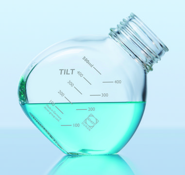 DURAN&#174; TILT Media Bottle capacity 500&#160;mL, screw top clear borosilicate glass 3.3 bottle, graduations, non-sterile