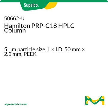 Hamilton PRP-C18 HPLC Column 5&#160;&#956;m particle size, L × I.D. 50&#160;mm × 2.1&#160;mm, PEEK