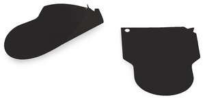 Dual Purpose Scoops size large, black, sterile; electron beam irradiated