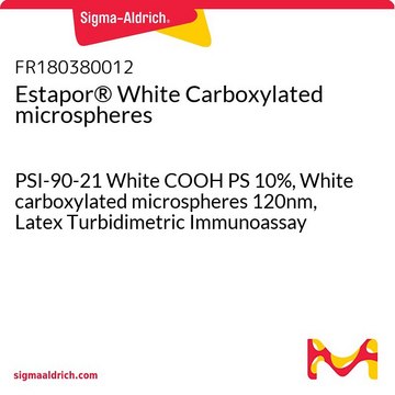 Estapor&#174; White Carboxylated microspheres PSI-90-21 White COOH PS 10%, White carboxylated microspheres 120nm, Latex Turbidimetric Immunoassay - For ordering, click "Request more information"