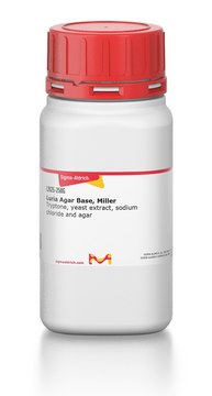 Luria Agar Base, Miller Tryptone, yeast extract, sodium chloride and agar