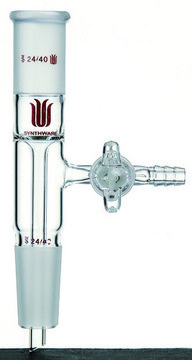 Synthware&#8482; vertical vacuum take-off adapter with glass stopcock joint: ST/NS 14/20