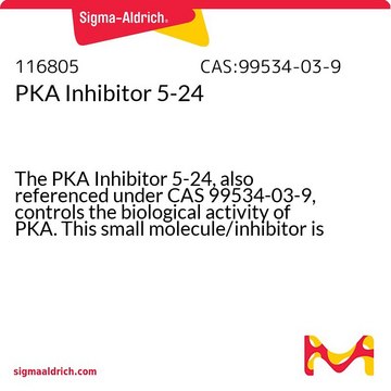 PKA Inhibitor 5-24 The PKA Inhibitor 5-24, also referenced under CAS 99534-03-9, controls the biological activity of PKA. This small molecule/inhibitor is primarily used for Phosphorylation &amp; Dephosphorylation applications.