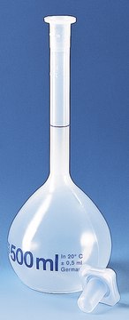 BRAND&#174; volumetric flask PP translucent size 10 mL, joint: ST/NS 10/19, polypropylene stopper