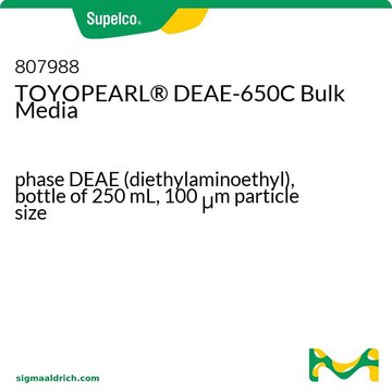 TOYOPEARL&#174; DEAE-650C Bulk Media phase DEAE (diethylaminoethyl), bottle of 250&#160;mL, 100&#160;&#956;m particle size