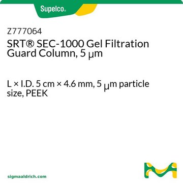 SRT&#174; SEC-1000 Gel Filtration Guard Column, 5 &#956;m L × I.D. 5&#160;cm × 4.6&#160;mm, 5&#160;&#956;m particle size, PEEK