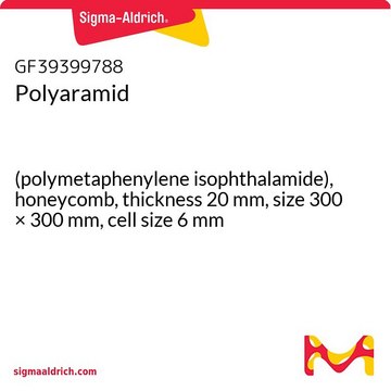 Polyaramid (polymetaphenylene isophthalamide), honeycomb, thickness 20&#160;mm, size 300 × 300&#160;mm, cell size 6&#160;mm