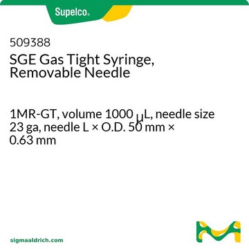 配备可拆卸针头的 SGE 气密注射器 1MR-GT, volume 1000&#160;&#956;L, needle size 23 ga, needle L × O.D. 50&#160;mm × 0.63&#160;mm