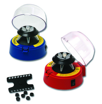 Mini-Centrifuge with 2 rotors blue, AC/DC input 230 V AC, EuroPlug