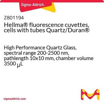 Hellma&#174; fluorescence cuvettes, cells with tubes Quartz/Duran&#174; High Performance Quartz Glass, spectral range 200-2500 nm, pathlength 10x10&#160;mm, chamber volume 3500&#160;&#956;L