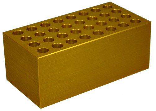 Aluminum heating/cooling block for 5 mL tubes, 32-wells