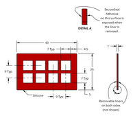 Grace Bio-Labs Press-To-Seal silicone isolator, PSA both sides wells, 8 (Square, 7mm x 7mm x 1mm depth), (Adhesive on both sides)