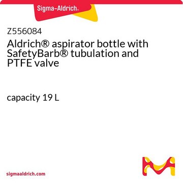 Aldrich&#174; aspirator bottle with SafetyBarb&#174; tubulation and PTFE valve capacity 19&#160;L