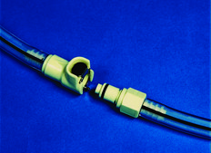 Automatic shut-off quick-disconnect coupling insert, bore 1/4 in., for tubing i.d., 0.25 in. (flexible)