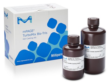 mPAGE&#174;TurboMix Bis-Tris Gel Casting Kit Premixed solutions for casting bis-tris polyacrylamide gels; TMKIT-10 includes 36 mL resolving solution and 20 mL stacking solution; TMKIT-60 includes 216 mL resolving solution and 120 mL stacking solution