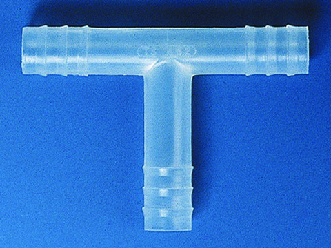 BRAND&#174; tubing connector, T-shape polypropylene, for tubing i.d., 3 &#8209; 4&#160;mm