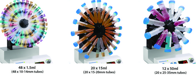 Rotating Mixer with rotisseries for 1.5/2.0, 15 and 50 ml tubes, AC/DC input 230 V AC, UK plug