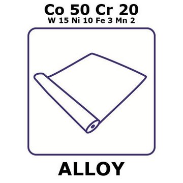 Cobalt-chromium-tungsten-nickel-iron-manganese alloy, Co50Cr20W15Ni10Fe3Mn2 foil, 0.5m coil, 0.25mm thickness