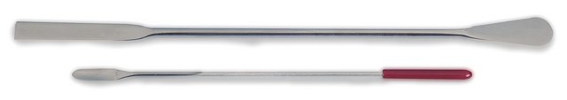 Lab Spatula Flat end and spoon end, nickel-stainless steel (plated), L 225&#160;mm