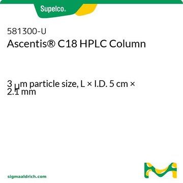 Ascentis &#174; C18 HPLC 色谱柱 3&#160;&#956;m particle size, L × I.D. 5&#160;cm × 2.1&#160;mm