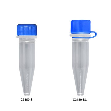 MTC&#8482; Bio ScrewSeal&#8482; Microcentrifuge Tubes conical clear bottom, capacity 1.5&#160;mL, with loop attached cap, pack of 1000&#160;ea (10 x bags 100 ea)