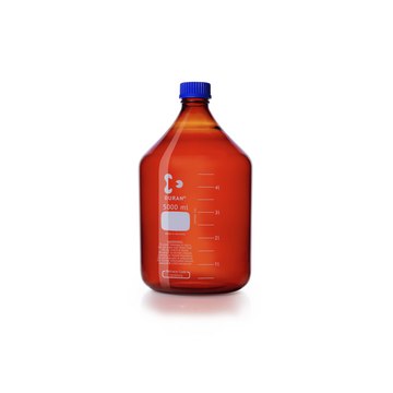 DURAN&#174; graduated amber laboratory bottle with cap, round amber glass bottle, bottle capacity (5,000&#160;mL), non-sterile