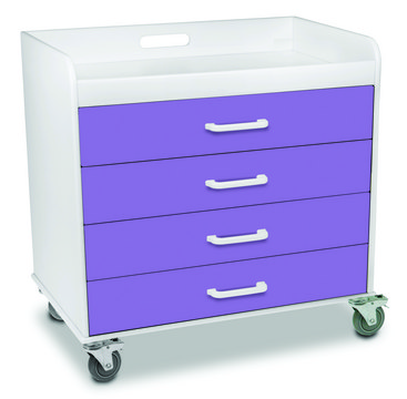 Extra Wide Compact Locking 4 Drawer Cart purple (drawers)