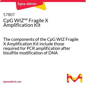 CpG WIZ&#8482; Fragile X Amplification Kit The components of the CpG WIZ Fragile X Amplification Kit include those required for PCR amplification after bisulfite modification of DNA samples. Sufficient reagents are provided to analyze 25 samples.