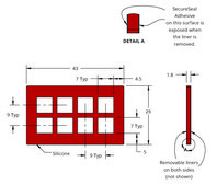 Grace Bio-Labs Press-To-Seal silicone isolator, PSA both sides wells, 8 (Square, 7mm x 7mm x 1.8mm depth), (Adhesive on both sides)