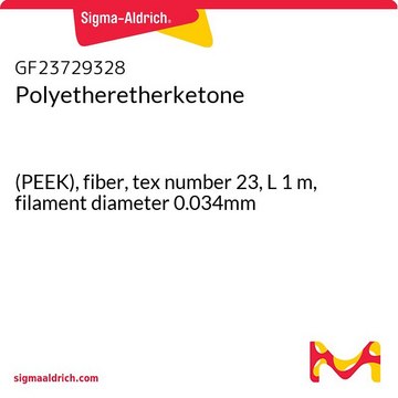 Polyetheretherketone (PEEK), fiber, tex number 23, L 1&#160;m, filament diameter 0.034mm