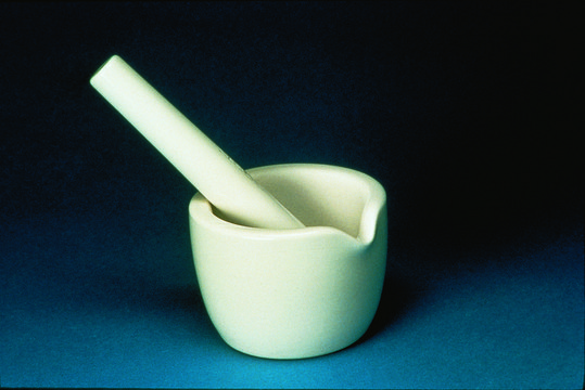 Coors&#8482; porcelain mortar O.D. × H 120&#160;mm × 88&#160;mm, capacity 420&#160;mL