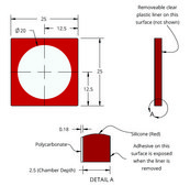Grace Bio-Labs CoverWell™ imaging chambers one side adhesive, diam. × thickness 20 mm × 2.8 mm