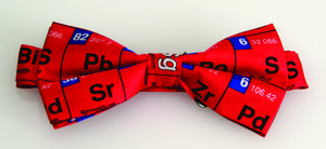 Periodic table men’s silk bow tie red
