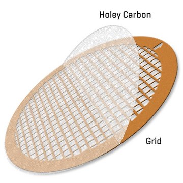 Holey Carbon/Continuous Ultrathin carbon film Supported Copper Grids size 300&#160;mesh, box of 25 ×