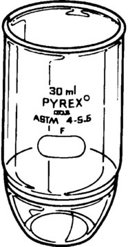 Pyrex&#174; Gooch crucible, high form, with fritted disc capacity 50&#160;mL, porosity 10-15&#160;&#956;m