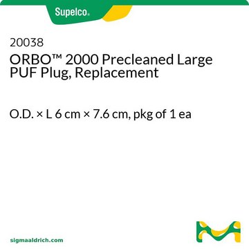 ORBO&#8482; 2000 Precleaned Large PUF Plug, Replacement O.D. × L 6&#160;cm × 7.6&#160;cm, pkg of 1&#160;ea